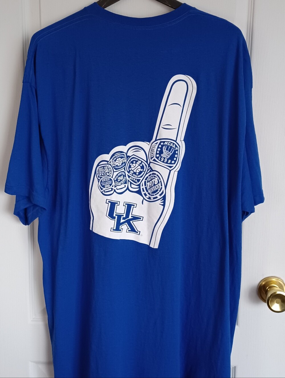 VINTAGE 1998 DOUBLE-SIDED GRAPHIC T-SHIRT 2XL KENTUCKY WILDCATS/#1 FOAM FINGER